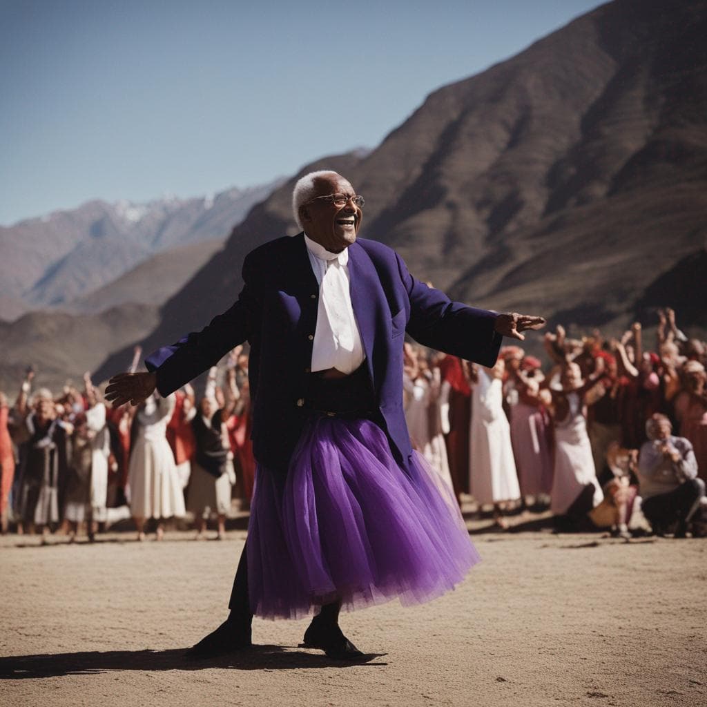 Desmond Tutu in a tutu