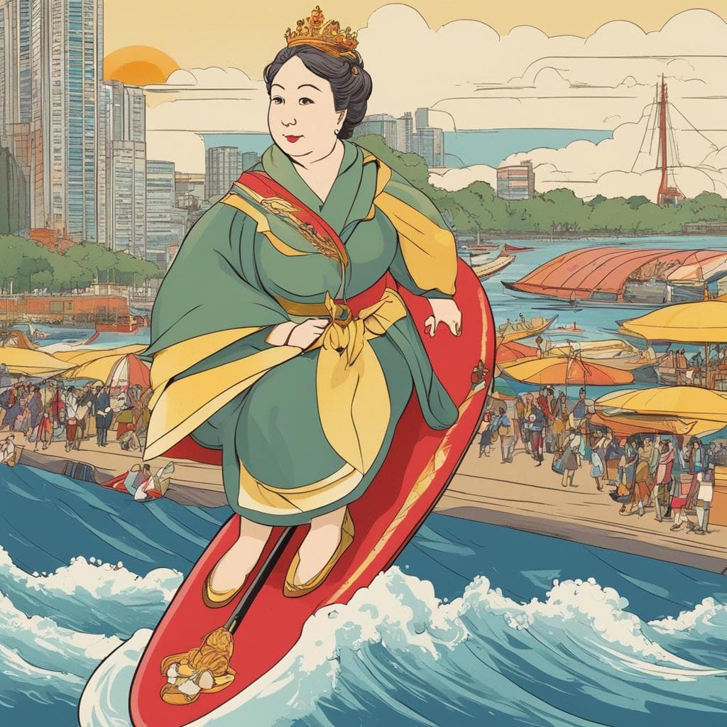 Queen Victoria but she's a surfer