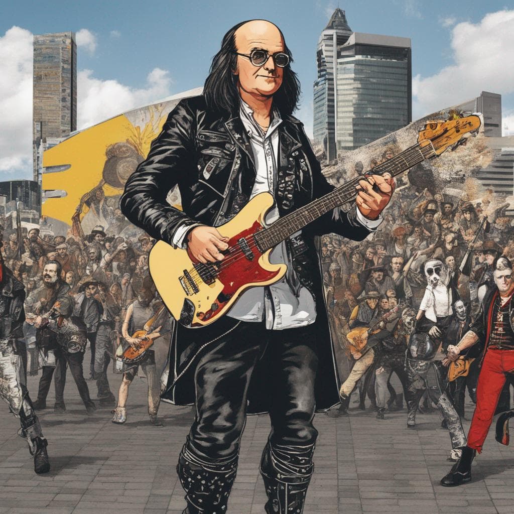 Benjamin Franklin but he's a punk rocker