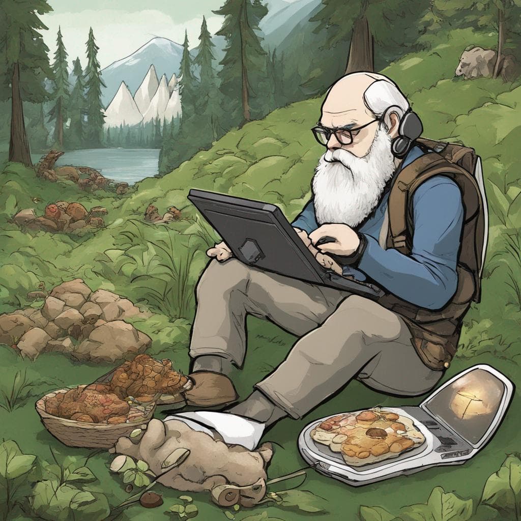 Charles Darwin but he's a gamer